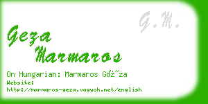 geza marmaros business card